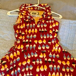 Effie's Heart Red and Multicolor Patterned Dress